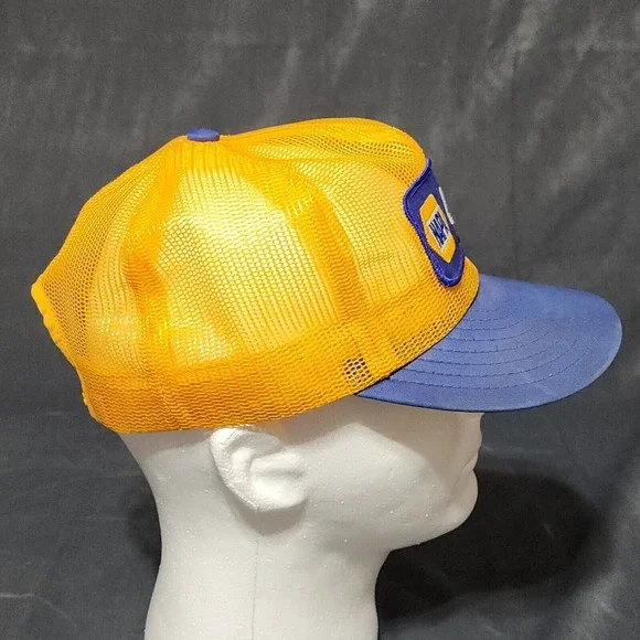 Vintage Napa Full Mesh Trucker Hat Cap Snap Back Yellow Blue Louisville Mfg. USA - Picture 8 of 10